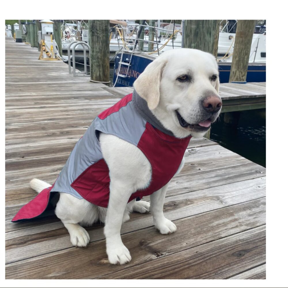 NWOT $45 BAYDOG GLACIER BAY WINTER FALL DOG COAT JACKET VEST Red Gray MEDIUM